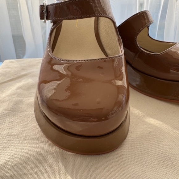 INTENTIONALLY BLANK Mary Jane Mules 'NEW' Brown Patent Leather - US 7 - Picture 7 of 9